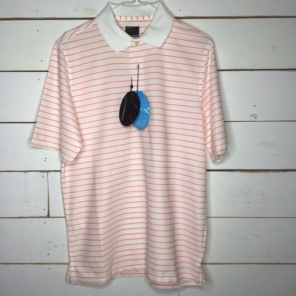 Greg Norman Golf Polo Protek MicroPique Stripe